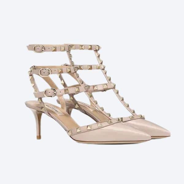 VALENTINO ROCKSTUD CAGED PUMP 65MM POUDRE ZW2S0375VNWP45