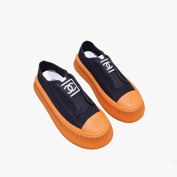 DIOR CC CAP TOE SNEAKER BLACK AND ORANGE