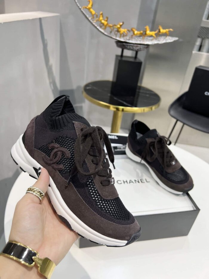 Alternative view of CHANEL LOW TOP TRAINER SNEAKERS BROWN G38750