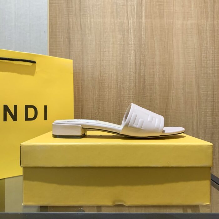 Alternative view of FENDI SILK COWHIDE SLIPPERS LIGHT PINK