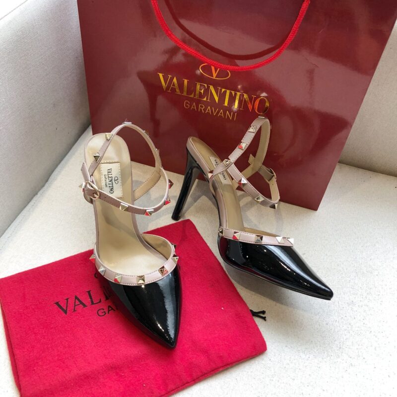 Alternative view of VALENTINO ROCKSTUD BLACK SLINGBACK