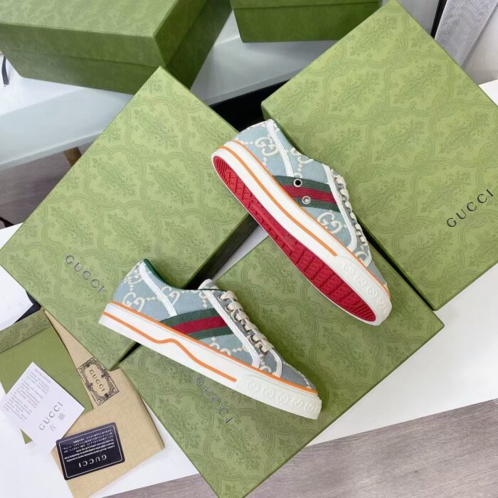 Alternative view of GUCCI WOMEN'S TENNIS 1977 SNEAKER LIGHT BLUE 606110 H0G10 3460