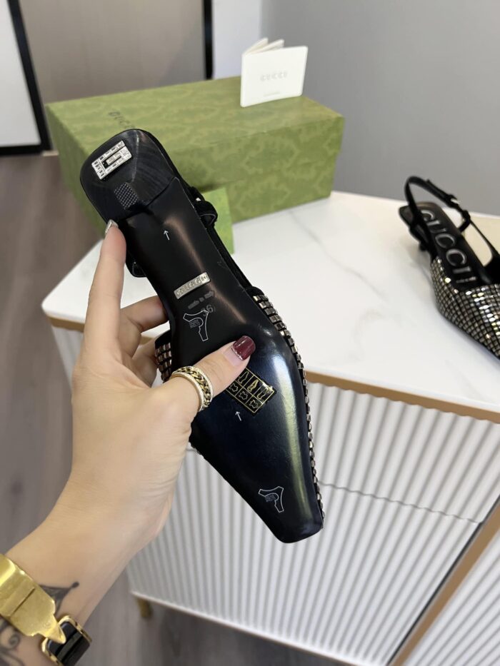 Alternative view of GUCCI WOMEN’S SLINGBACK PUMP CRYSTAL-EMBELLISHED ‎679364 C2000 1000