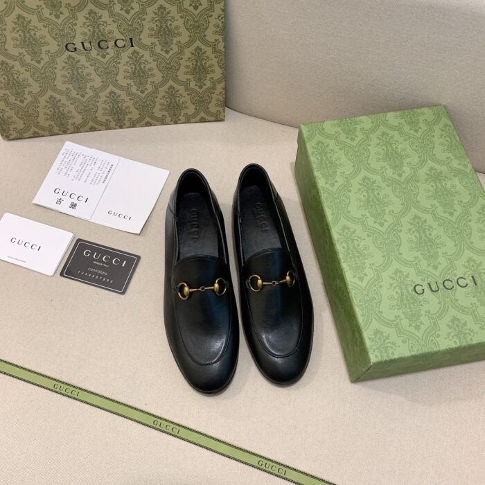 Alternative view of GUCCI WOMEN'S LEATHER HORSEBITS LOAFERS BLACK 414998 DLC00 1000