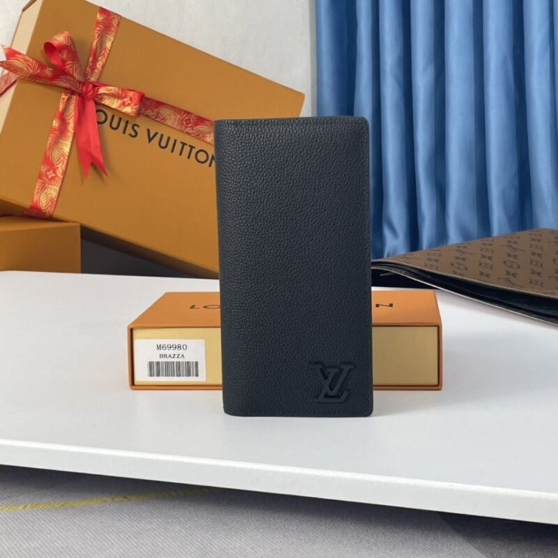 Alternative view of LOUIS VUITTON BRAZZA WALLET LV AEROGRAM BLACK 19CM M69980