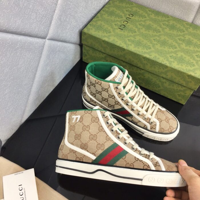Alternative view of GUCCI TENNIS 1977 HIGH TOP SNEAKER BEIGE EBONY 625807-HVK70-9765