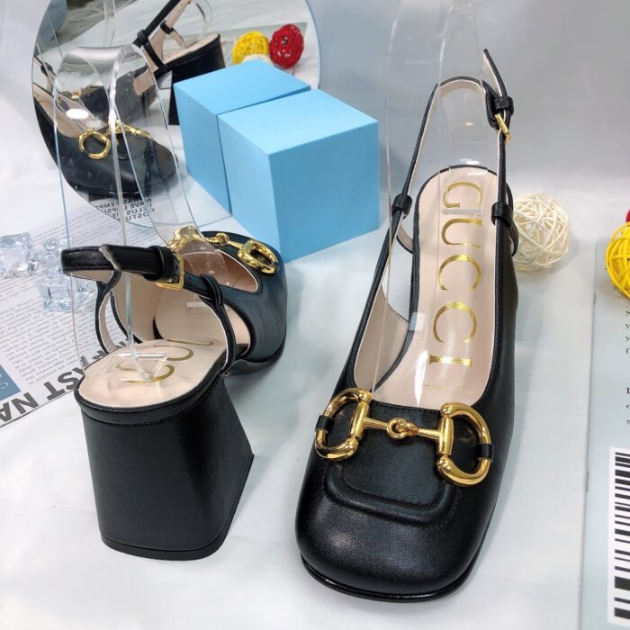 Alternative view of GUCCI WOMEN'S MID HEEL SLINGBACK WITH HORSEBIT BLACK