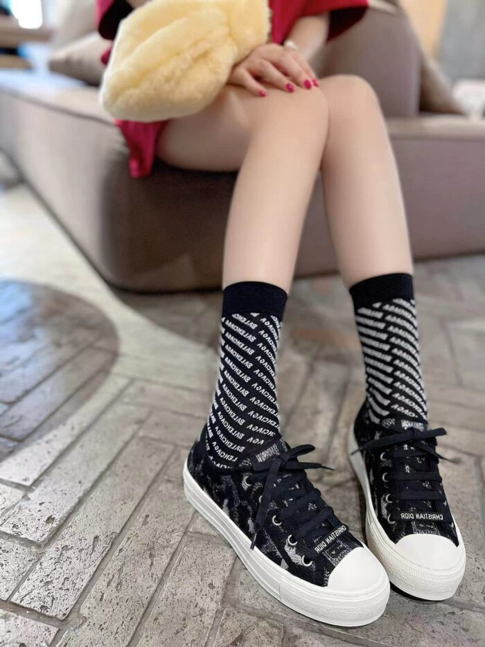 Alternative view of DIOR WALK’N’ SNEAKER EMBROIDERED WITH LEOPARD SKIN BLACK