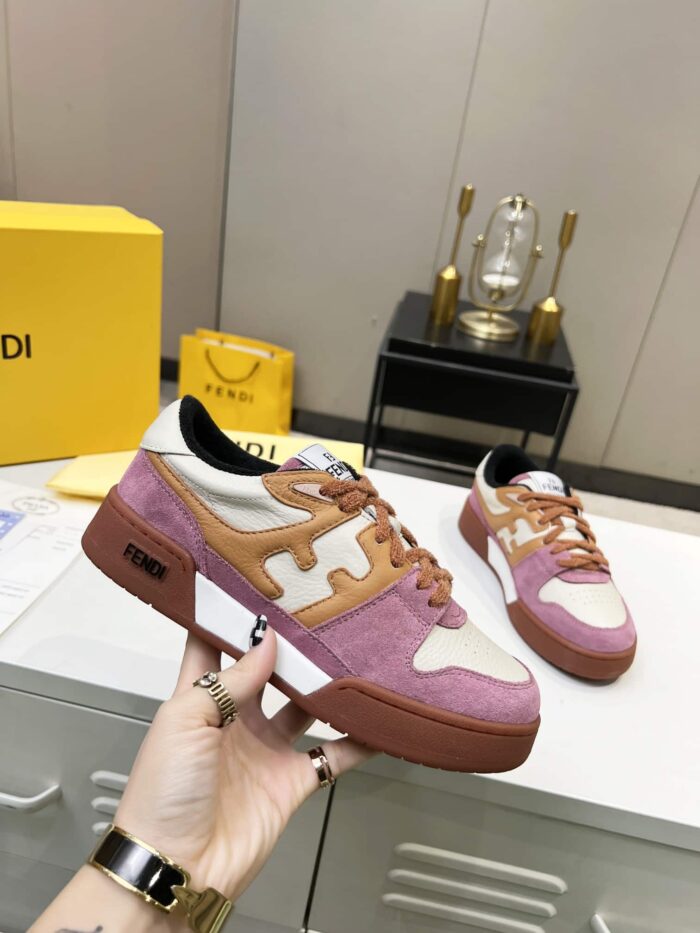 Alternative view of FENDI MATCH LOW TOPS SUEDE PINK BEIGE SHOELACE