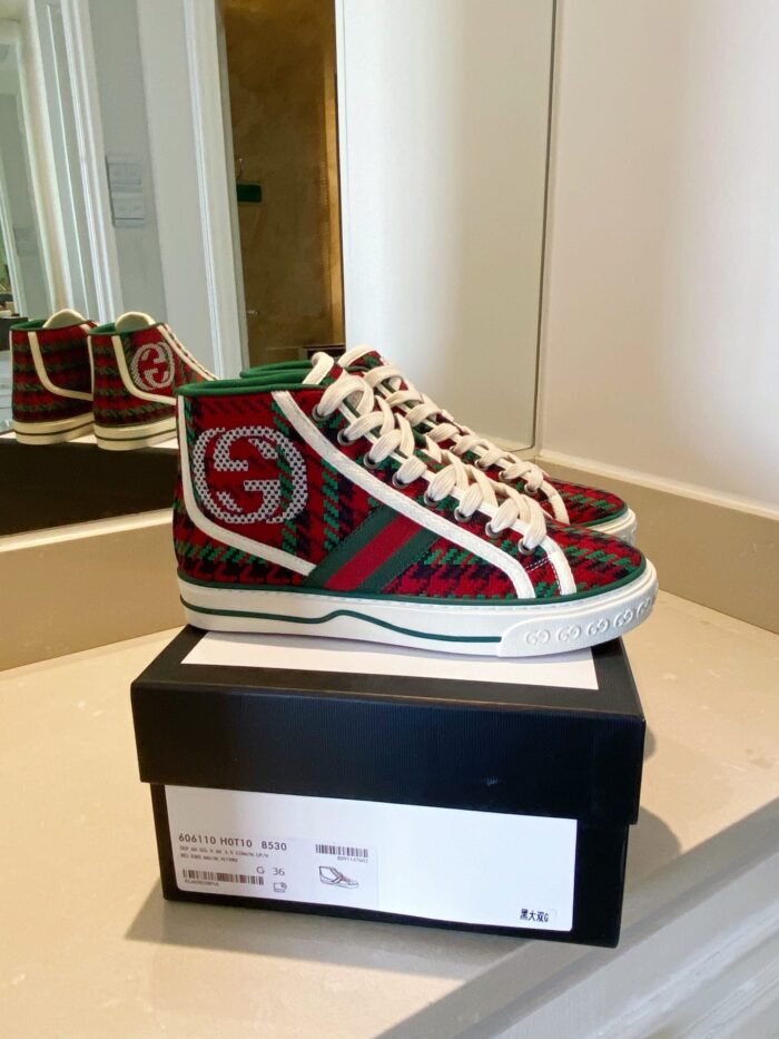 Alternative view of GUCCI TENNIS 1977 HIGH TOP SNEAKER RED 644737 2KT30 8262