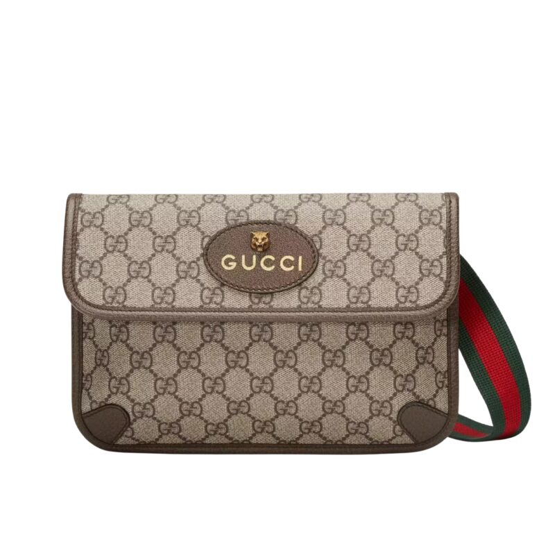 GUCCI NEO VINTAGE GG SUPREME BELT BAG BEIGE EBONY 22CM 493930 9C2VT 8745