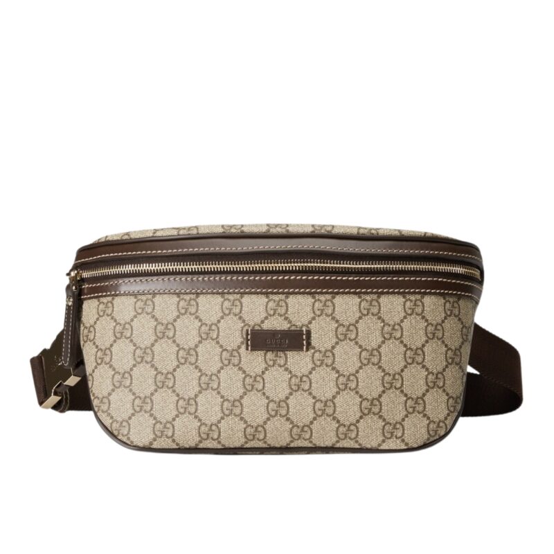 GUCCI GG SUPREME CANVAS BELT BAG BEIGE EBONY 18CM 233269 FCIGX 8588