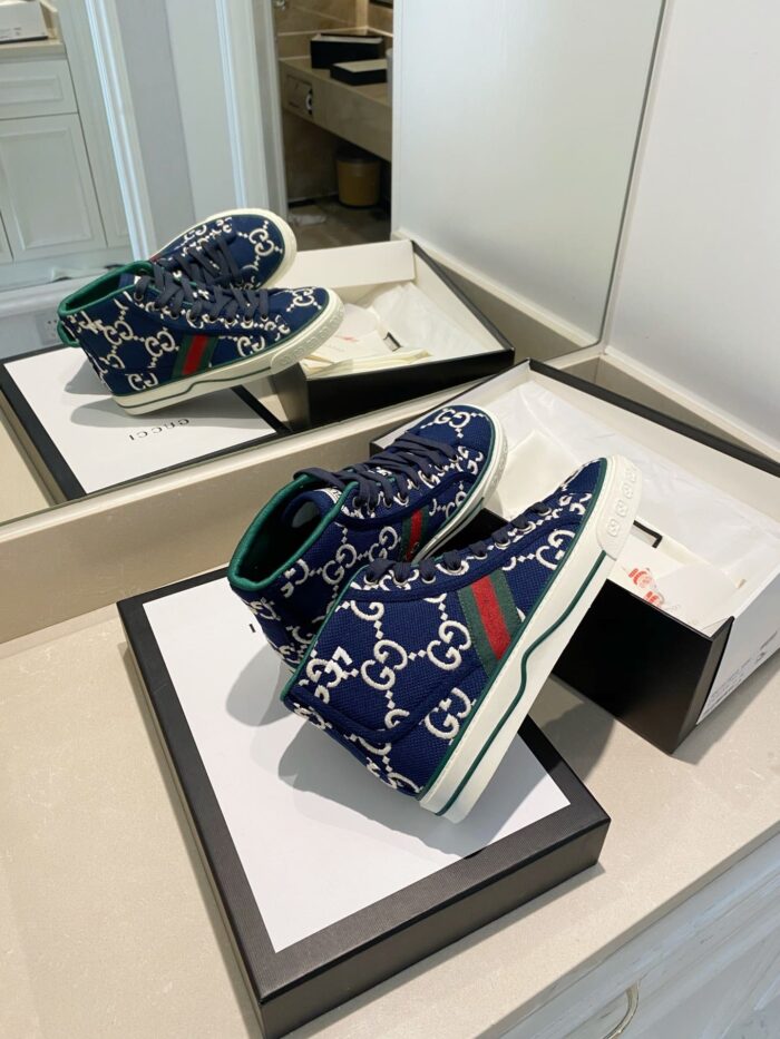 Alternative view of GUCCI TENNIS 1977 HIGH TOP SNEAKER BLUE NAVY