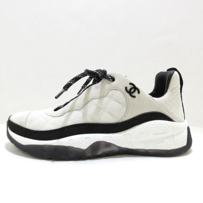 CHANEL SPORT SNEAKERS WHITE AND IVORY G38294 Y55436 K3165