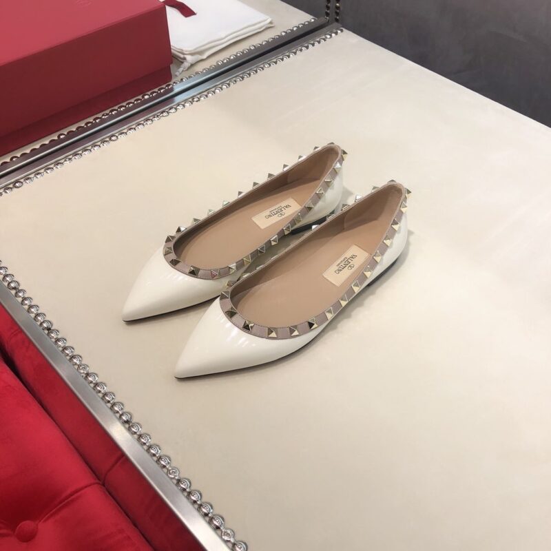Alternative view of VALENTINO PATENT ROCKSTUD BALLET FLAT WHITE