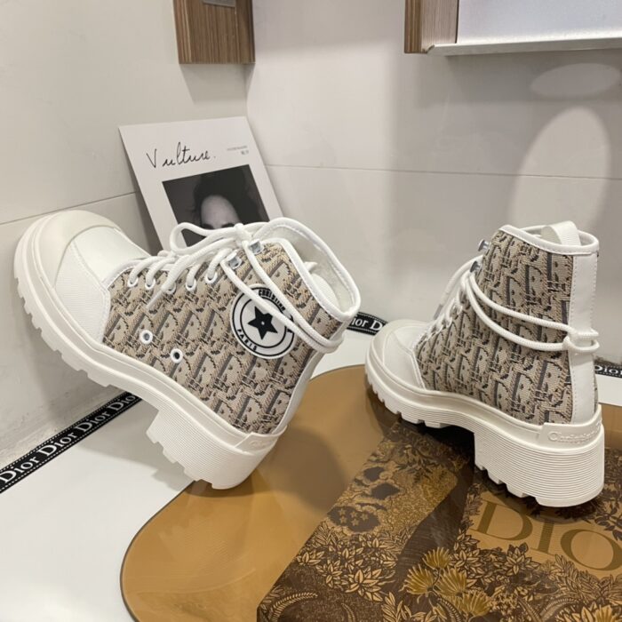 Alternative view of DIOR D-RISE ANKLE BOOT OBLIQUE MOTIF WHITE