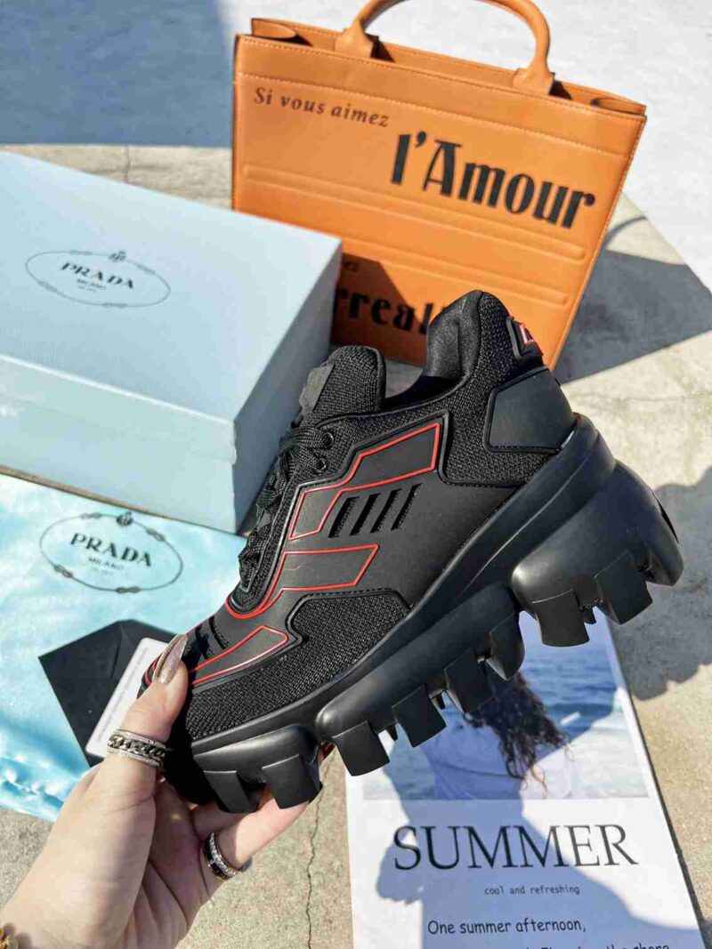 Alternative view of PRADA CLOUDBUST THUNDER KNIT BLACK RED 2EG293 3LGN F0002