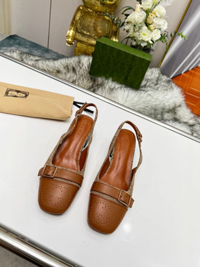 Alternative view of GUCCI WOMEN'S MID HEEL SLINGBACK BROWN