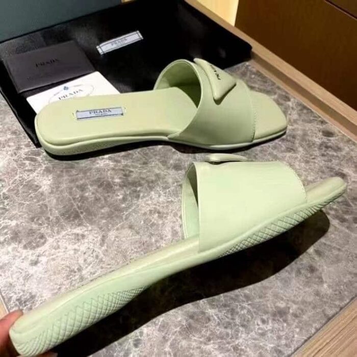 Alternative view of PRADA BRUSHED LEATHER SLIDE IN MINT
