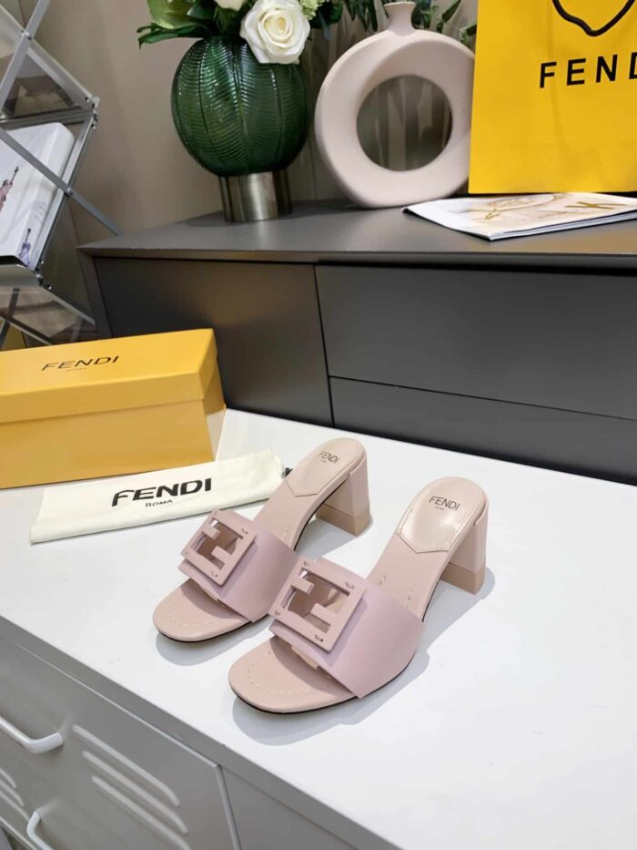 Alternative view of FENDI SIGNATURE LEATHER HIGH HEEL PINK
