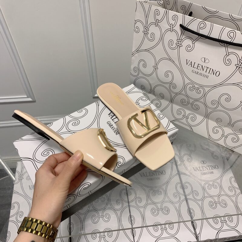 Alternative view of VALENTINO VLOGO SIGNATURE SQUARE TOE NUDE SLIDE SANDAL