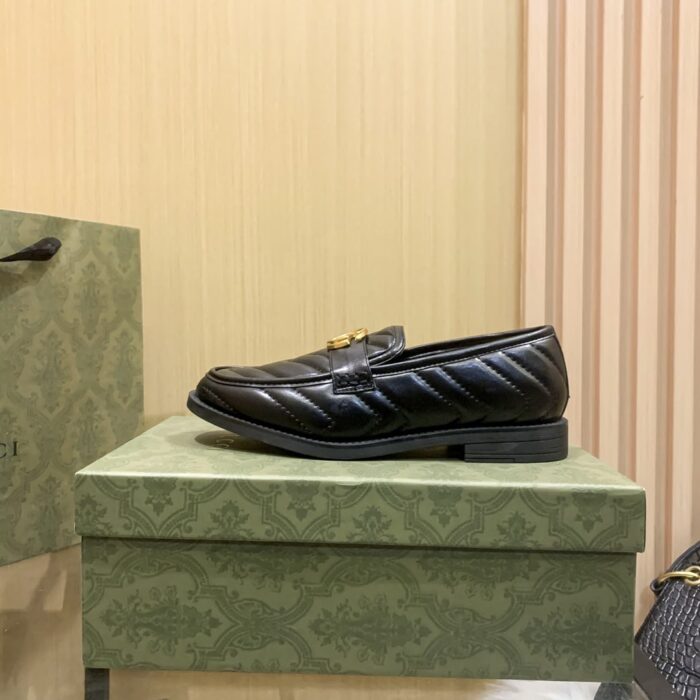 Alternative view of GUCCI WOMEN'S LOAFER WITH DOUBLE G BLACK LEATHER 670399 BKO60 1000