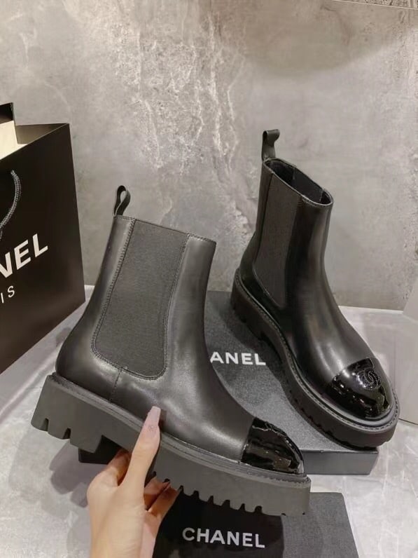 Alternative view of CHANEL SHORT BOOTS MATTE LEATHER BLACK