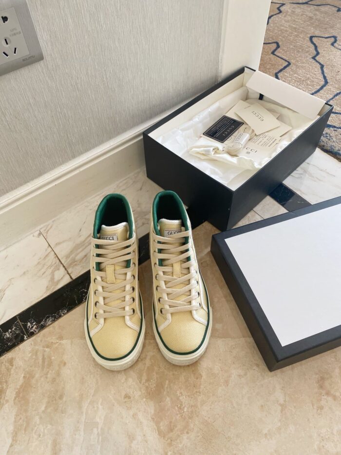 Alternative view of GUCCI'S GO RETRO TENNIS 1977 CANVAS HIGH-TOP SNEAKER BEIGE