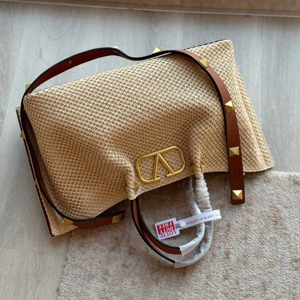 Valentino Garavani Medium Straw Summer Tote Beige 35Cm 7W2B0K39Yce D84 - Image 7