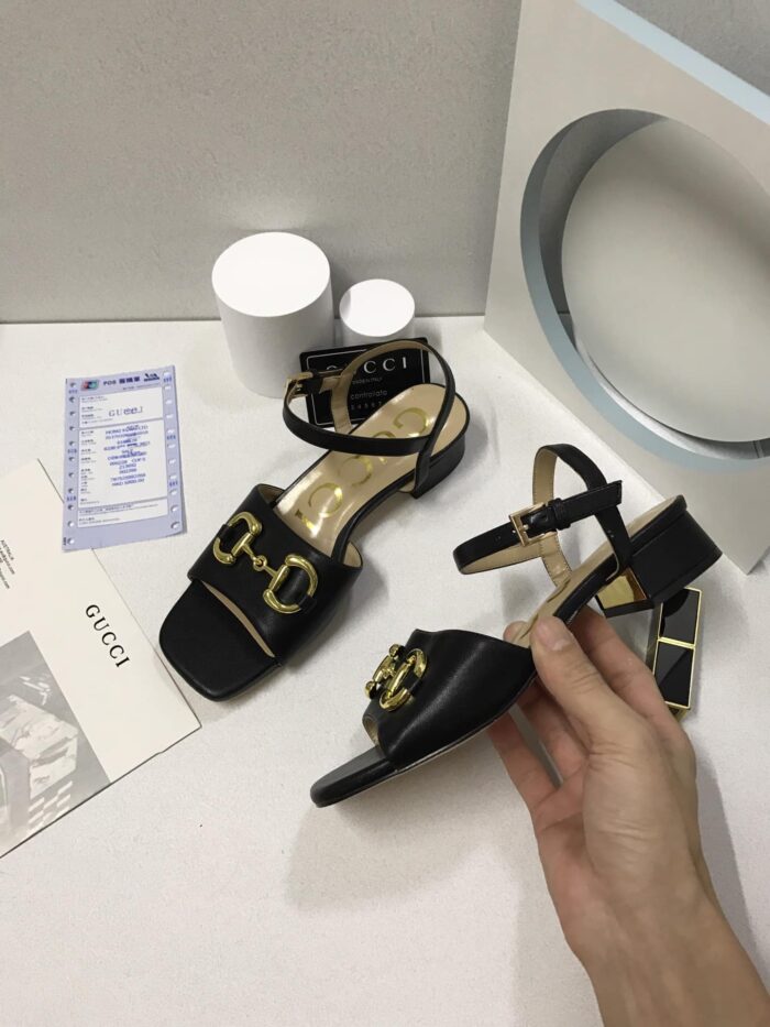 Alternative view of GUCCI WOMEN’S SANDAL WITH HORSEBIT BLACK 655413 BKO00 1000