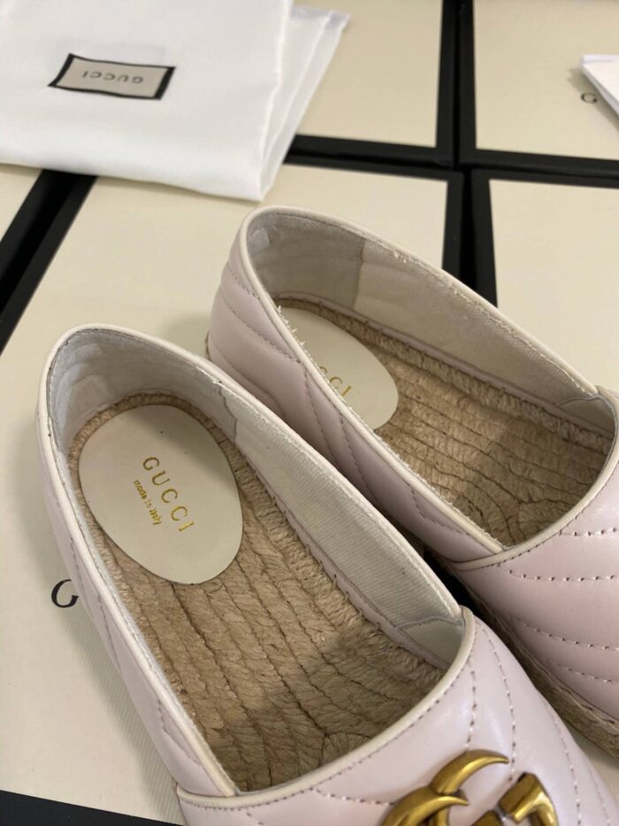 Alternative view of GUCCI LEATHER ESPADRILLE WITH DOUBLE G WHITE ‎551890 BKO00 1000