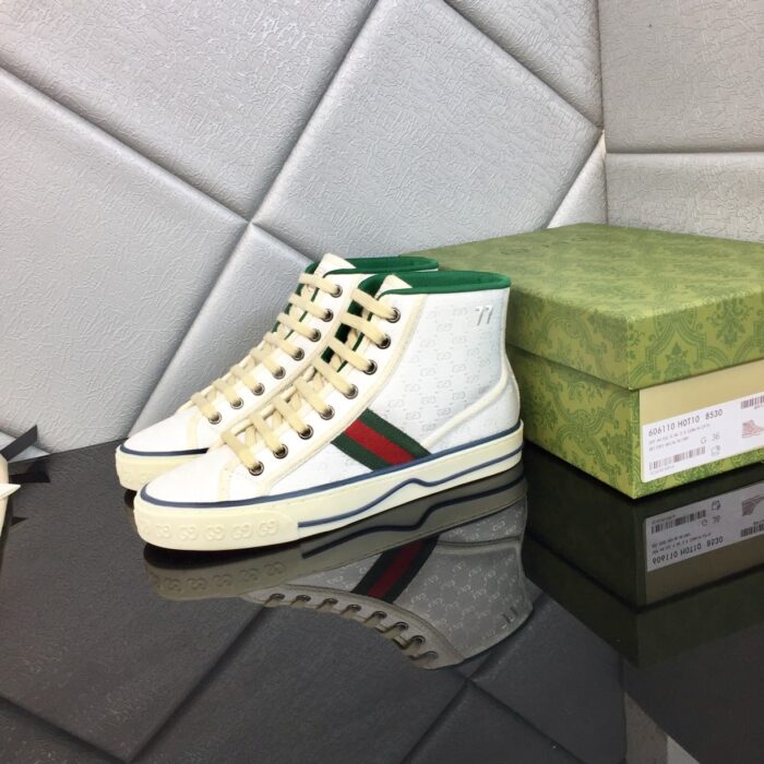 Alternative view of GUCCI TENNIS 1977 HIGH TOP SNEAKER WHITE