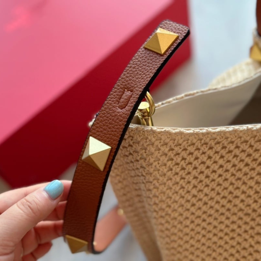 Valentino Garavani Medium Straw Summer Tote Beige 35Cm 7W2B0K39Yce D84 - Image 6