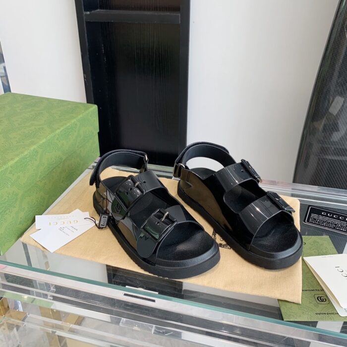 Alternative view of GUCCI WOMEN’S MINI DOUBLE G SANDAL RUBBER ‎BLACK 660243 J8700 1000