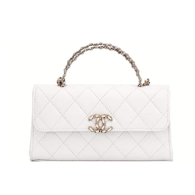 CHANEL 23P CLUTCH WITH CHAIN BAG WITH TOP HANDLE WHITE 18CM AP3238 B10307 10601