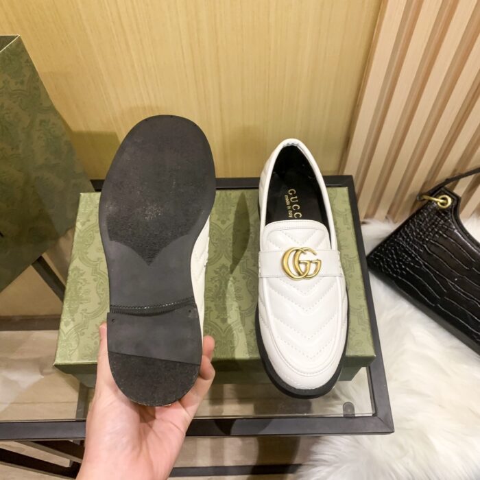 Alternative view of GUCCI WOMEN'S LOAFER WITH DOUBLE G WHITE LEATHER 670399 BKO60 9022