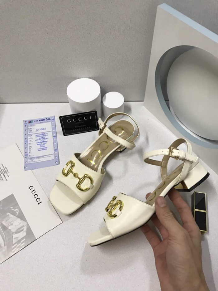 Alternative view of GUCCI WOMEN'S SANDAL WITH HORSEBIT WHITE 655413 BKO00 9022