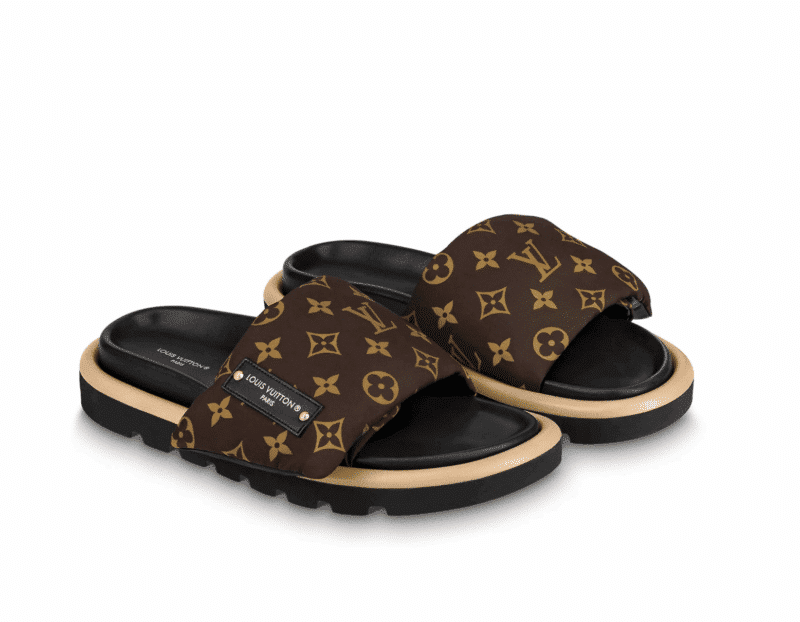LOUIS VUITTON POOL PILLOW FLAT COMFORT MULE CACAO BROWN 1AAEBX