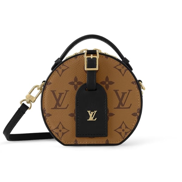 LOUIS VUITTON PETITE BOITE CHAPEAU BLACK AND BROWN 13CM