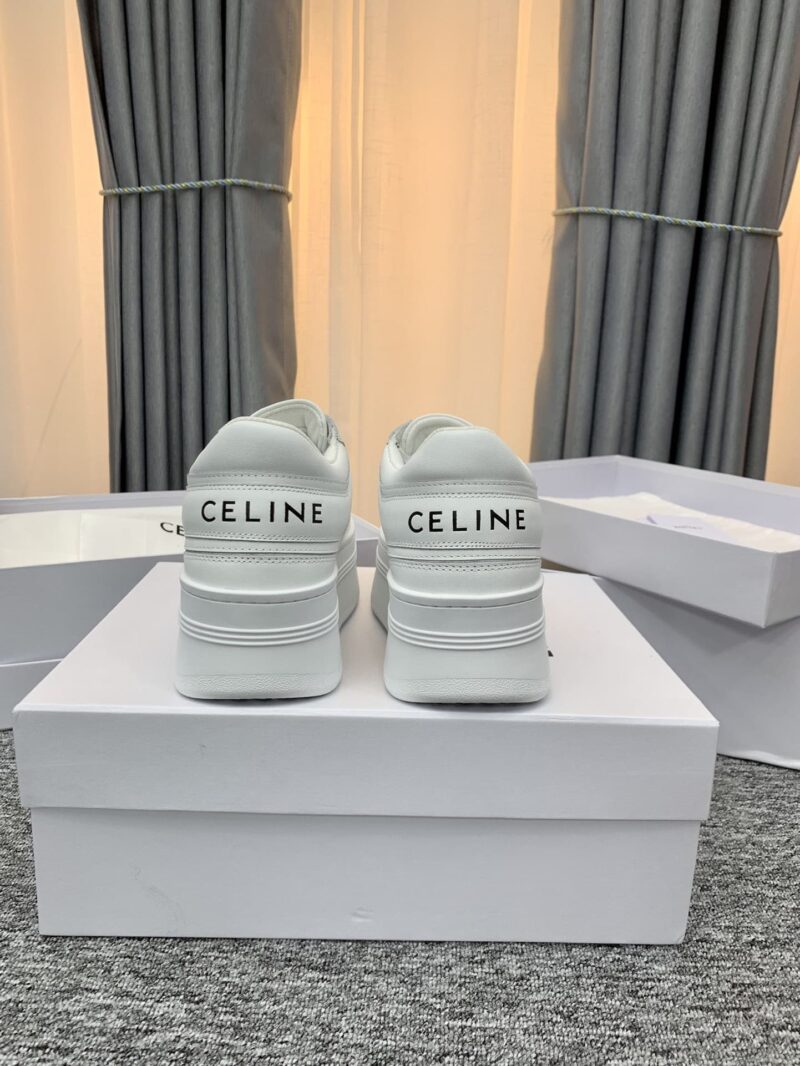 Alternative view of CELINE BLOCK SNEAKERS WITH WEDGE OUTSOLE IN CALFSKIN OPTIC WHITE 346163338C01OP