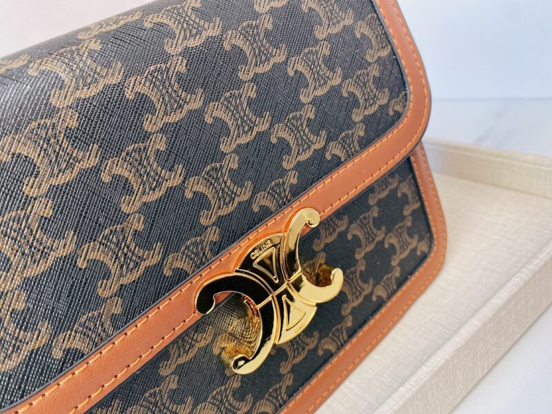 Alternative view of CELINE CLASSIQUE TRIOMPHE BAG IN TRIOMPHE CANVAS AND CALFSKIN TAN 22CM 191242BZ404LU