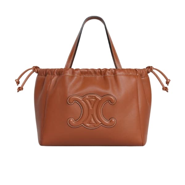 CELINE SMALL CABAS DRAWSTRING CUIR TRIOMPHE IN SMOOTH CALFSKIN BROWN 24CM 111013DU304LU