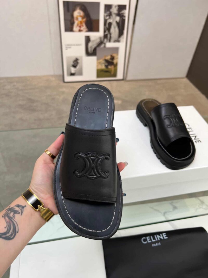 Alternative view of CELINE CLEA TRIOMPHE SLIDE IN BLACK