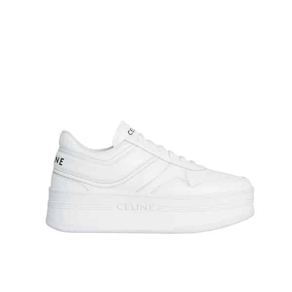 CELINE BLOCK SNEAKERS WITH WEDGE OUTSOLE IN CALFSKIN OPTIC WHITE 346163338C01OP