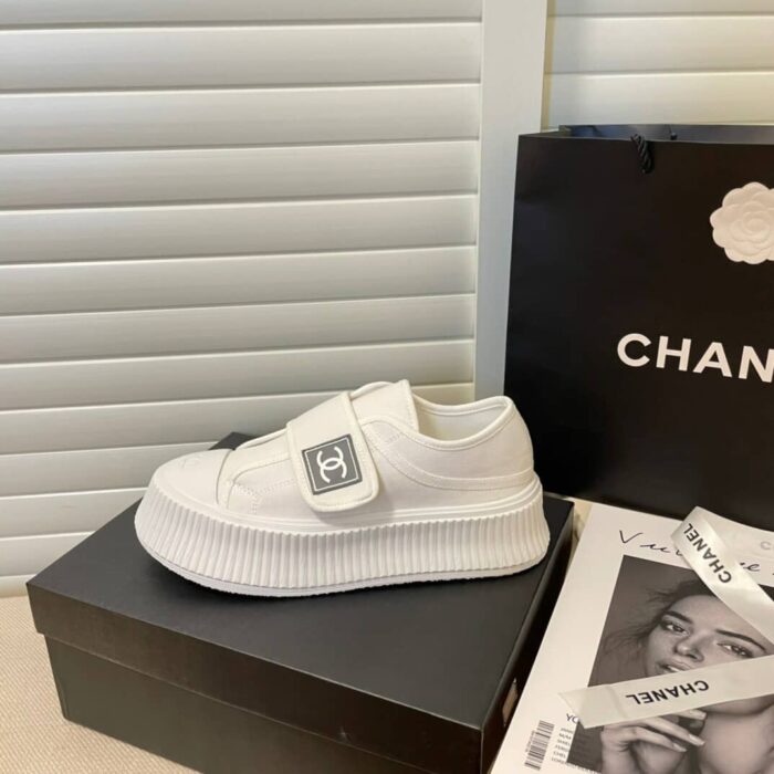 Alternative view of CHANEL CC CAP TOE SLIPON SNEAKER ALL WHITE