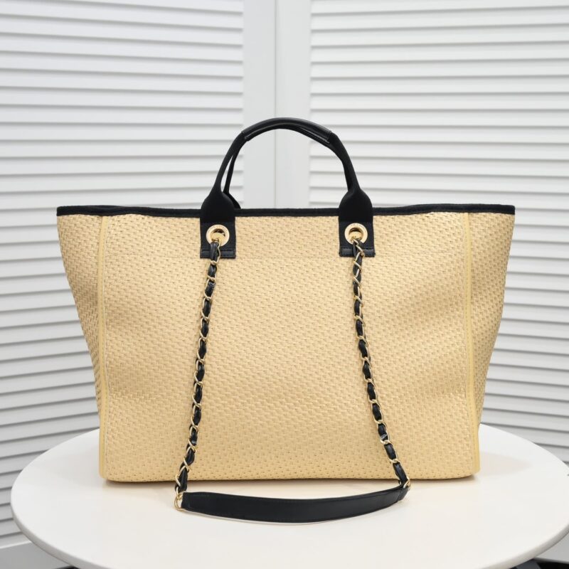 Alternative view of CHANEL STRAW DEAUVILLE TOTE BAG 39CM