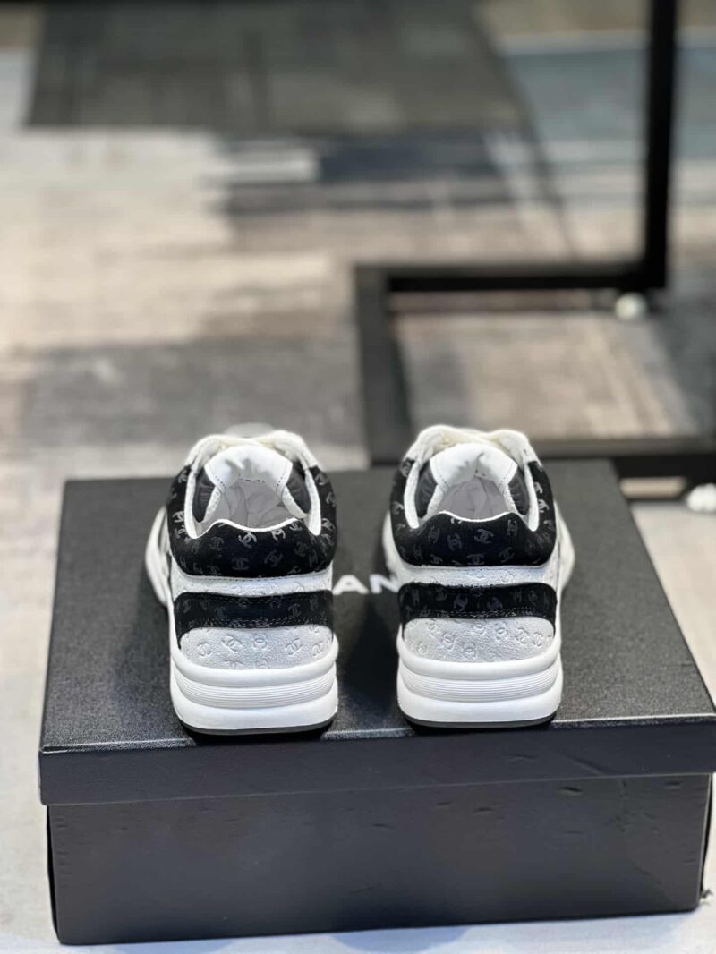 Alternative view of CHANEL CC EMBOSSED LOGO SUEDE BLACK WHITE