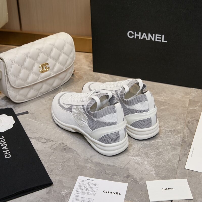 Alternative view of CHANEL CRUISE SOCK SNEAKERS WHITE GRAY