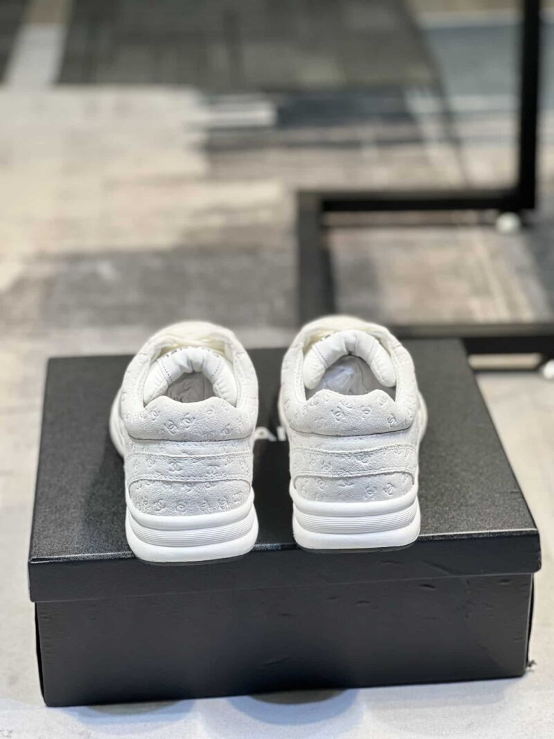 Alternative view of CHANEL CC EMBOSSED LOGO SUEDE WHITE