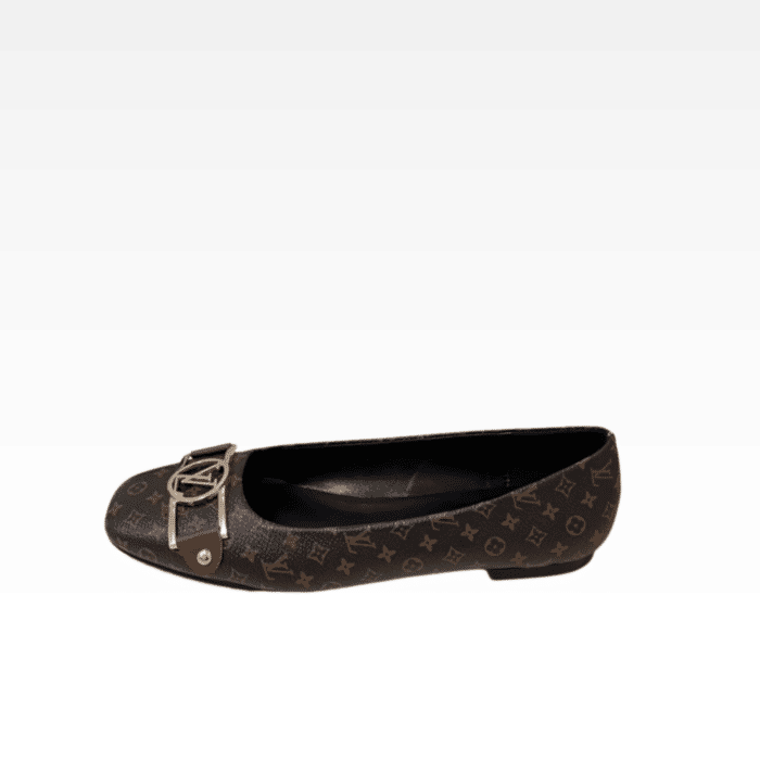 LOUIS VUITTON LV LOGO MONOGRAM BROWN BALLERINA